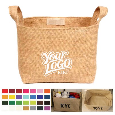 Collapsible Burlap Organizer Bin