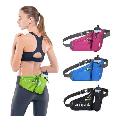 Adjustable Waterproof Running Waist Pack With Water Bottle Holder