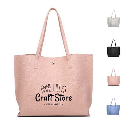 Leather Shoulder Tote Bag