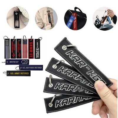 Custom Flight Airplane Embroidery Keychain