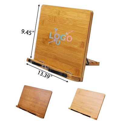 Bamboo Bookstand Adjustable Holder Tray