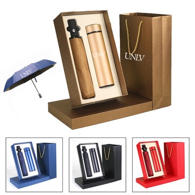 Office Gifts Set w/ 16oz Tumbler & Foldable Umbrella
