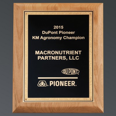 Natural Alder with Textured Black Plate, Gold Florentine, Large (9"x12")