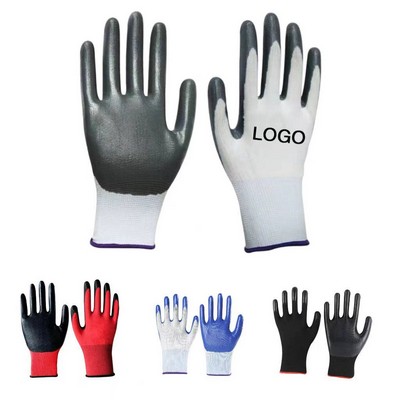 Nitrile Coated Work Gloves Nylon Grip Safety Gloves