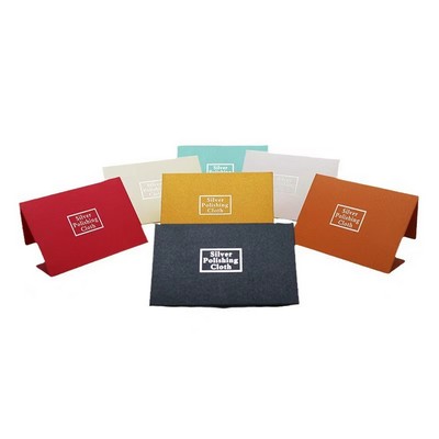 Custom Kraft Paper Packed Dual Side Microfiber Jewelry Cleaning Cloth 4"