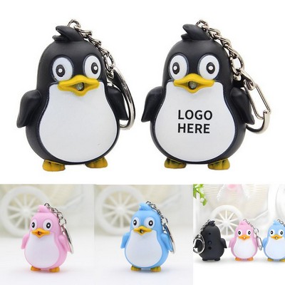Penguin LED Sound Keychain Charm