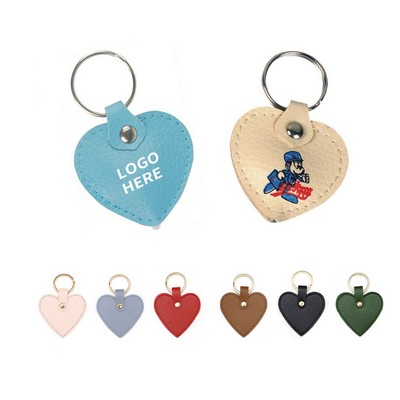 Heart-Shaped LED Faux Leather Keychain