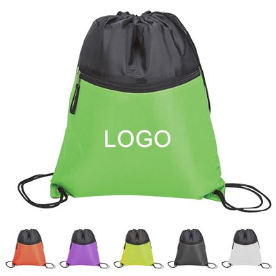 Drawcord Sport Pack Backpack W/Front Pocket