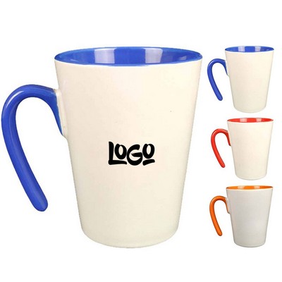 12OZ V-Shaped With Open Handle Ceramic Cup