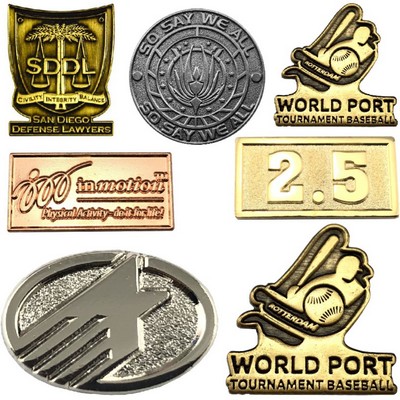 1.25" Die Struck Custom shaped Lapel Pins