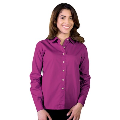 Blue Generation - Women's Pocketless Long Sleeve Superblend Poplin Shirt