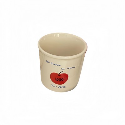 Cherry Print Rolled Rim Ceramic Cup for Coffee Milk and Breakfast Moments