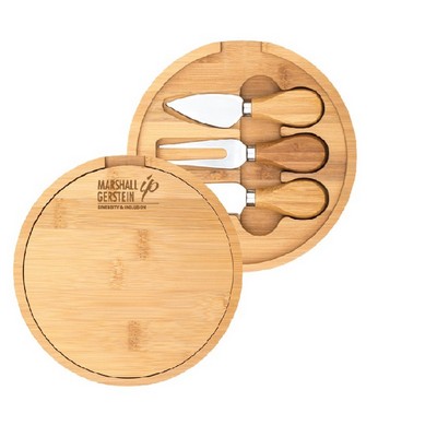 Bamboo Mini Cheese Board and Knife Set