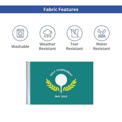 Golf Flags - Rectangle with Plastic Tube + Fibre Pole + Cup (20" x 14")