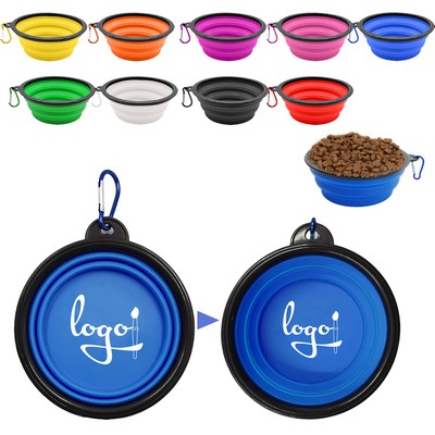 Collapsible Silicone Dog Bowl With Carabiner