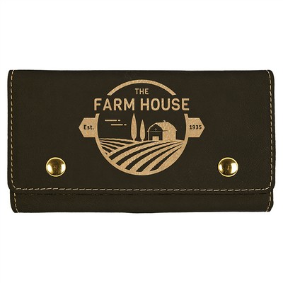 Black/Gold Card & Dice Set, Laserable Leatherette, 6-1/2"x3-3/4"