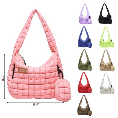 Puffer Tote with Pouch