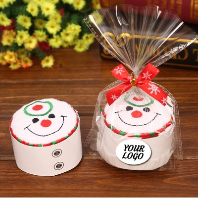 Foldable Christmas Snowman Cotton Towel Gift