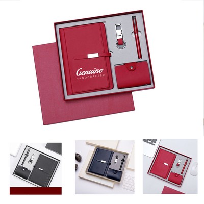 4-in-1 Executive Notebook with Card Holder, Wallet, Pen and Keychain