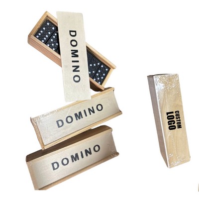 28-Piece Black Domino Game With Wooden Box