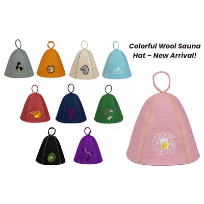 Colorful Wool Sauna Hat