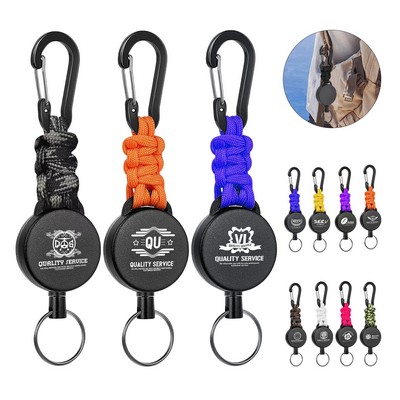Retractable Braided Paracord Mountaineering Keychain