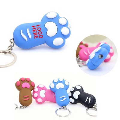 Feline Paw LED & Sound Keyring