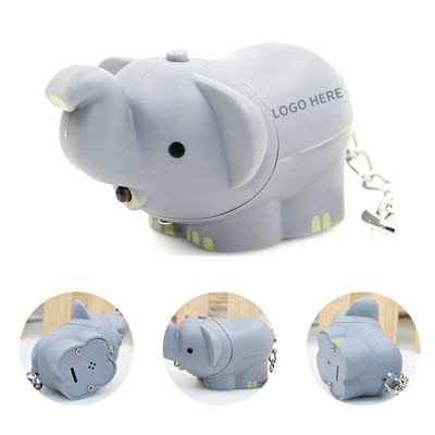 Elephant-Themed LED & Sound Keychain
