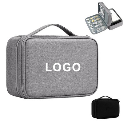 Portable Double Layer Cable Storage Bag