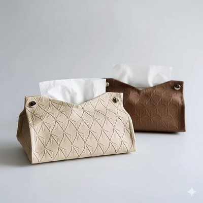 Living Room Coffee Table PU Leather Tissue Box Nordic Simple Solid Color Tissue Dispenser