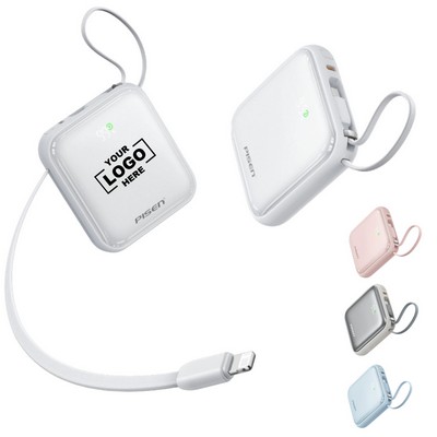 Compact Dual Built-in Cable Fast Charge Power Bank