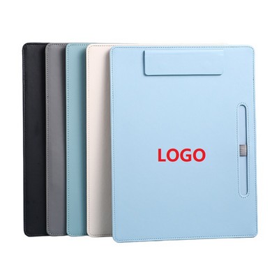 A4 PU Leather Folder-Magnetic Clip Business Gift with Pen Holder Padfolio