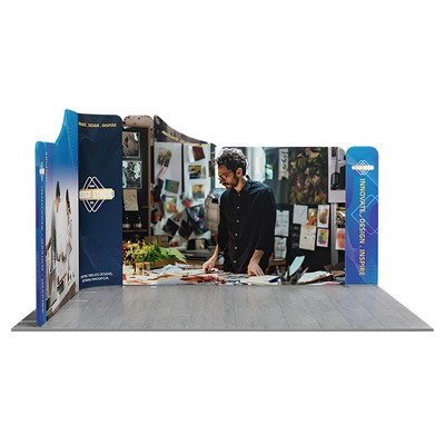 13' Magnetic Modular Fabric Displays - Dynamic Curved L Shape (Double Sided)