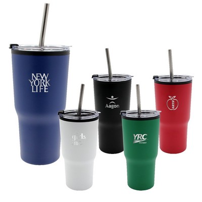 20 oz. Ares Recycled Tumbler with Stainless Straw Lid, Standard