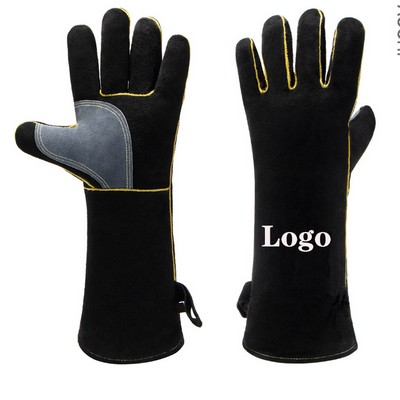 16" Heat Fire Resistant Leather Welding Gloves For Welder