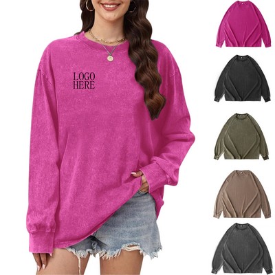 American Washed Vintage Garment-Dyed Crewneck Pullover