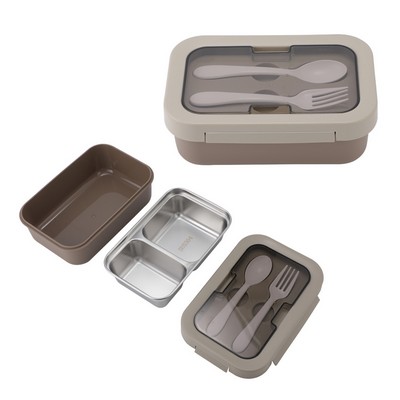 Bento Stainless Steel/PP Lunch Box With Utensils