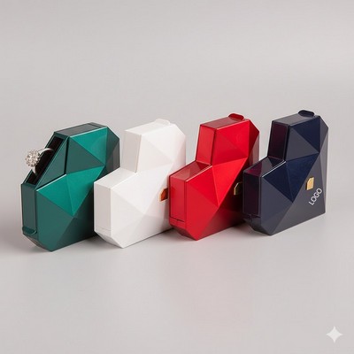 Rotating Heart-Shaped Proposal Ring Box Engagement Diamond Ring Holder Unique Rotating