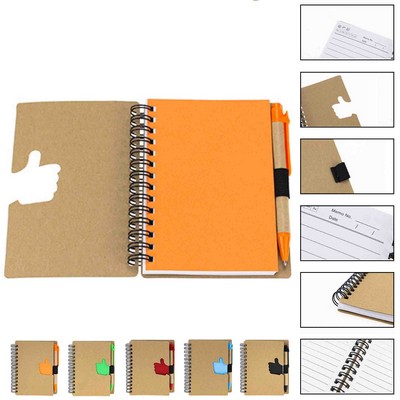 MOQ 17pcs Eco Friendly Spiral Notebook With Pen