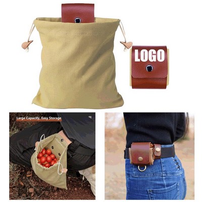 Collapsible Canvas Waxed Foraging Pouch Mushroom Bags