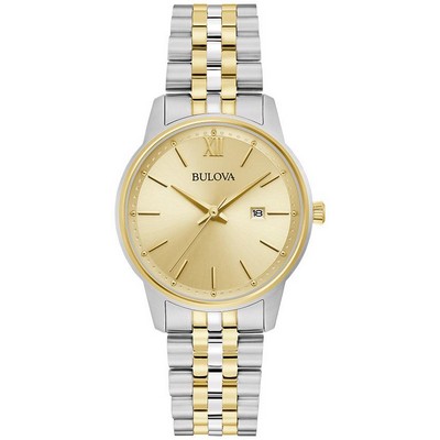 Bulova® Ladies' Corporate Collection Two-tone Gold Bracelet Watch, Champagne Dial