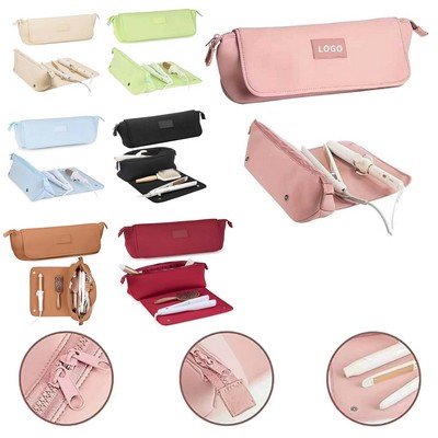 Customizable 2-in-1 Design 15" Hair Tools Travel Bags With Heat Resistant Mat