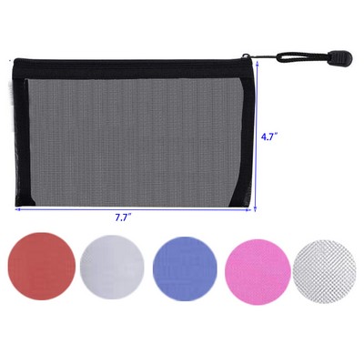 Small Mesh Cosmetic Bag with Zipper
