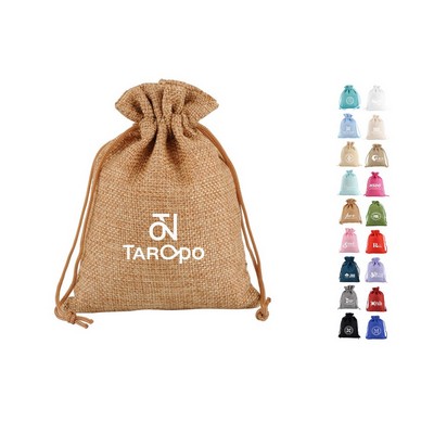 8" Linen Drawstring Bag