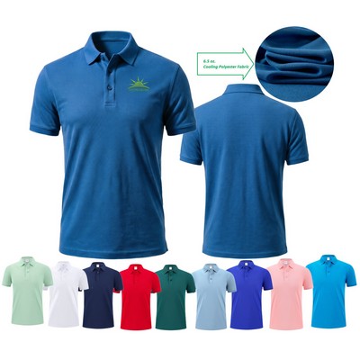 6.5 oz Cooling Polyester Fabric Embroidered Polo Shirt