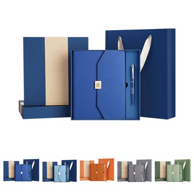 Leather Notebook Gift Set with Pen