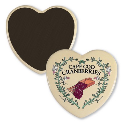 2.75" Heart Full Color Button Style Refrigerator Magnet w/Full Magnetic Back