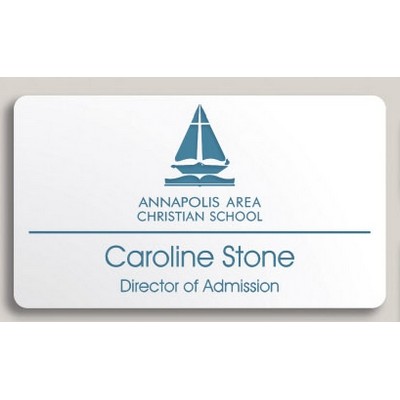 Plastic Name Tag w/Bar Pin (3.5" x 2")