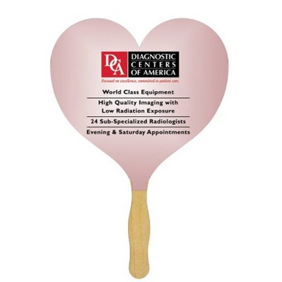 Heart Sandwiched Hand Fan (2 Side/Four Color Process)