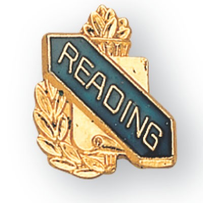 Enameled & Epoxy Domed Scholastic Award Reading Pin